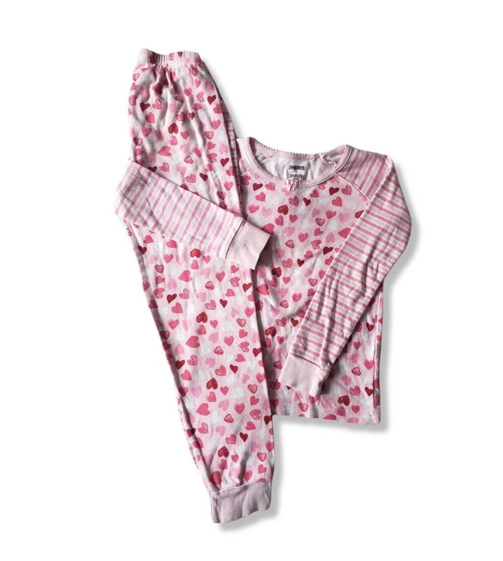 Gymboree 7 Hearts Pajamas Girls PJ